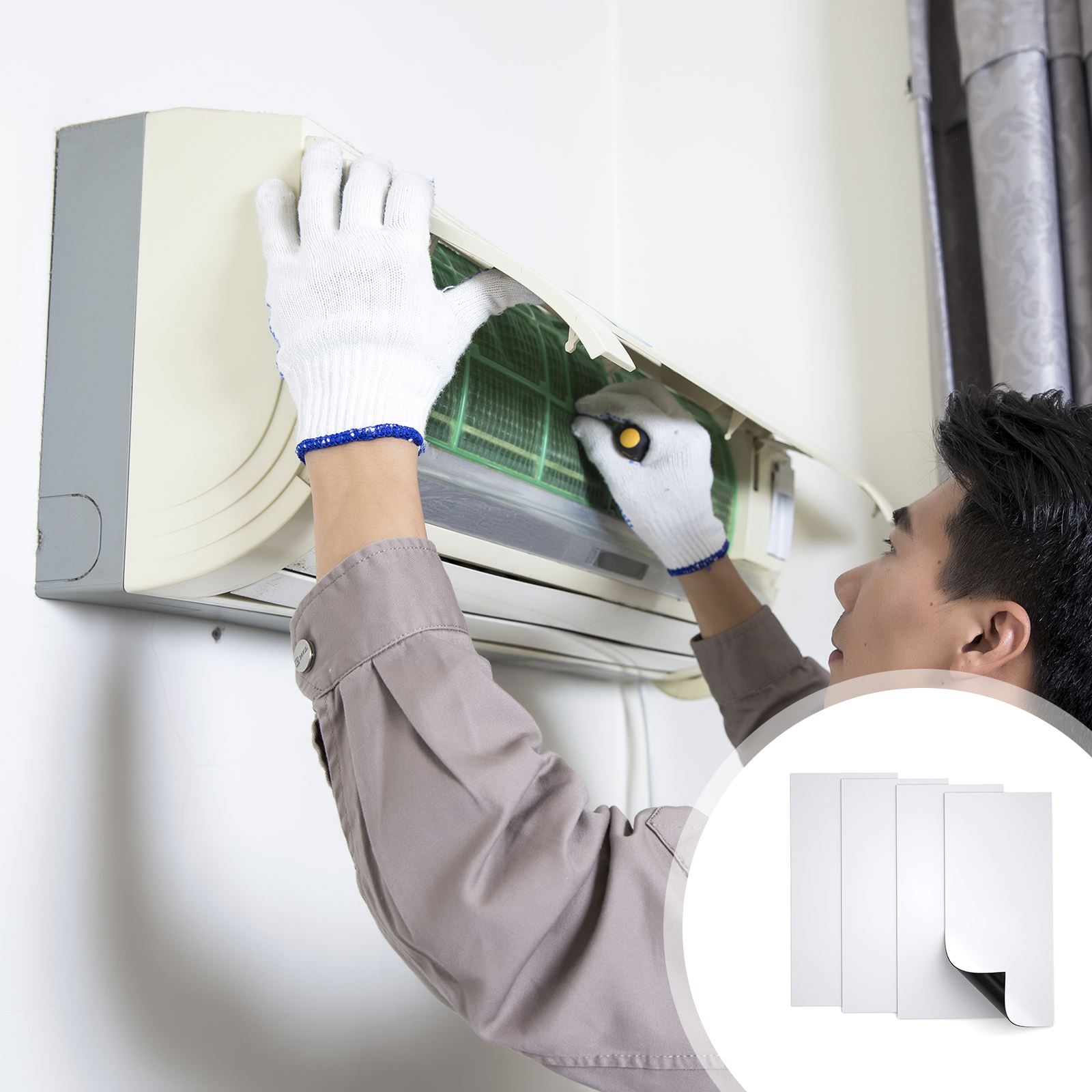 4Pcs Magnetic Vent Cover Double Thickness Magnetic Backing Flexible Adjustable Vent Protector For Air Register Vent Home