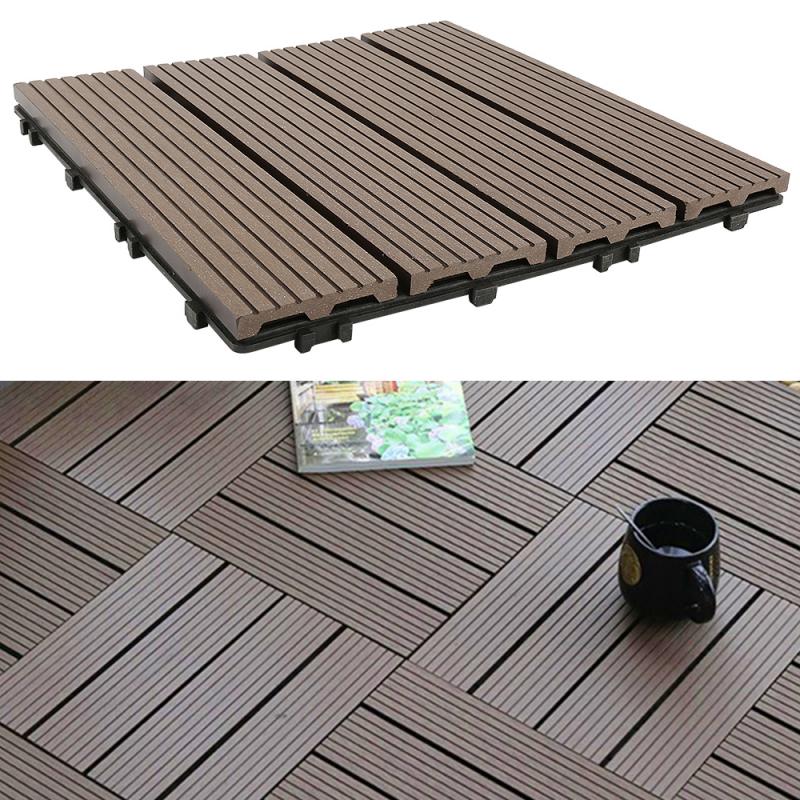 11pc Kunststoff Holz zusammengesetzt Bord Korrosions Wasserdicht Bord Modulare Verbund Holz Balkon DIY Spleißen Bord Balkon Boden