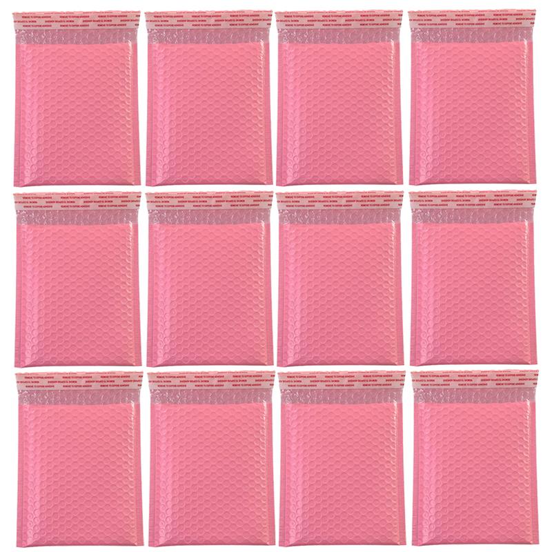 50pcs Pink Bubble Storage Bag Shockproof Express Packaging Bags Bubble Pouch For Home Shop Office