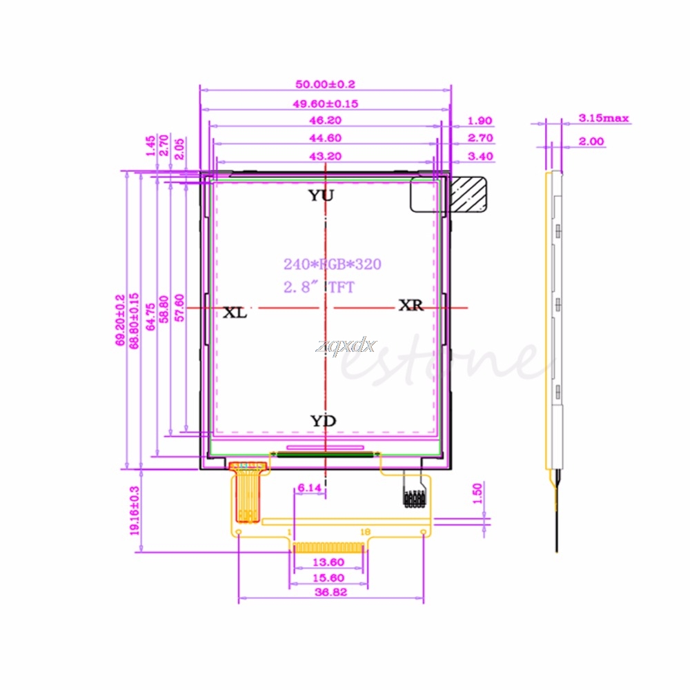 240x320 TFT couleur LCD 2.8 pouces SPI série ILI9341 panneau écran Module d'affichage et directe