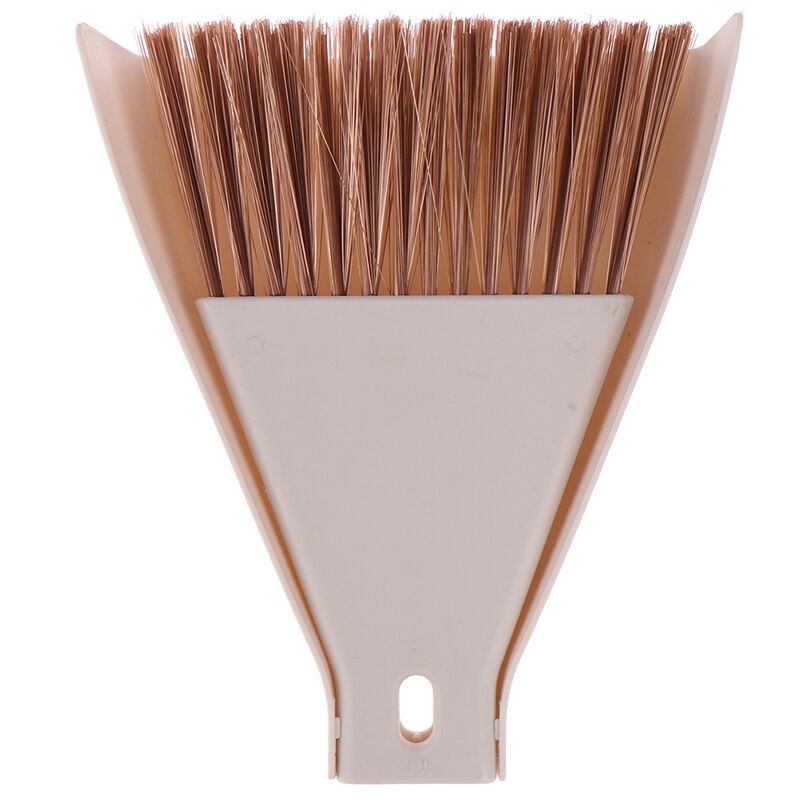 Mini Desktop Broom and Dustpan Set and Brush Cleaning Tool Household Dust Pan: Beige
