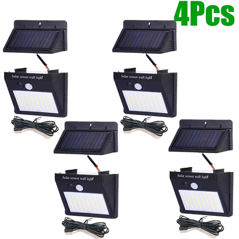 Solar energy light indoor night lighting LED lamp exterior Solar panel for Home garden Street Yard Path separable: White Light 4Pcs / 1 W 40 LED