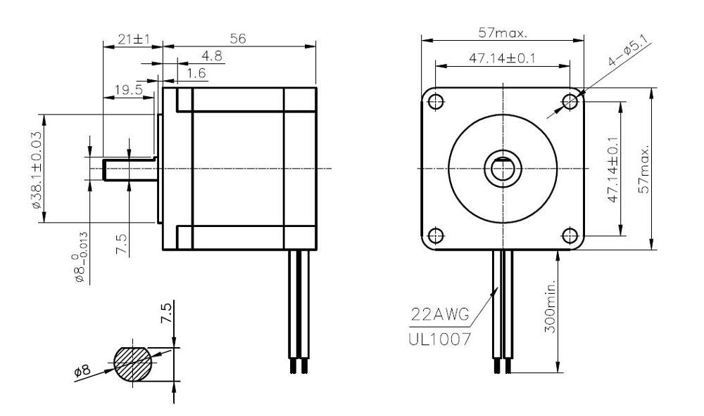 Nema23 Stappenmotor 57x56mm 4 Lood 3 0a 1 2n M Nem Grandado