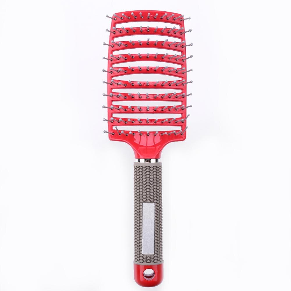 Girls Hair Scalp Massage Comb Hairbrush Bristle Nylon Women Wet Curly Detangle Hair Brush for Salon Hairdressing Styling Tools: Red