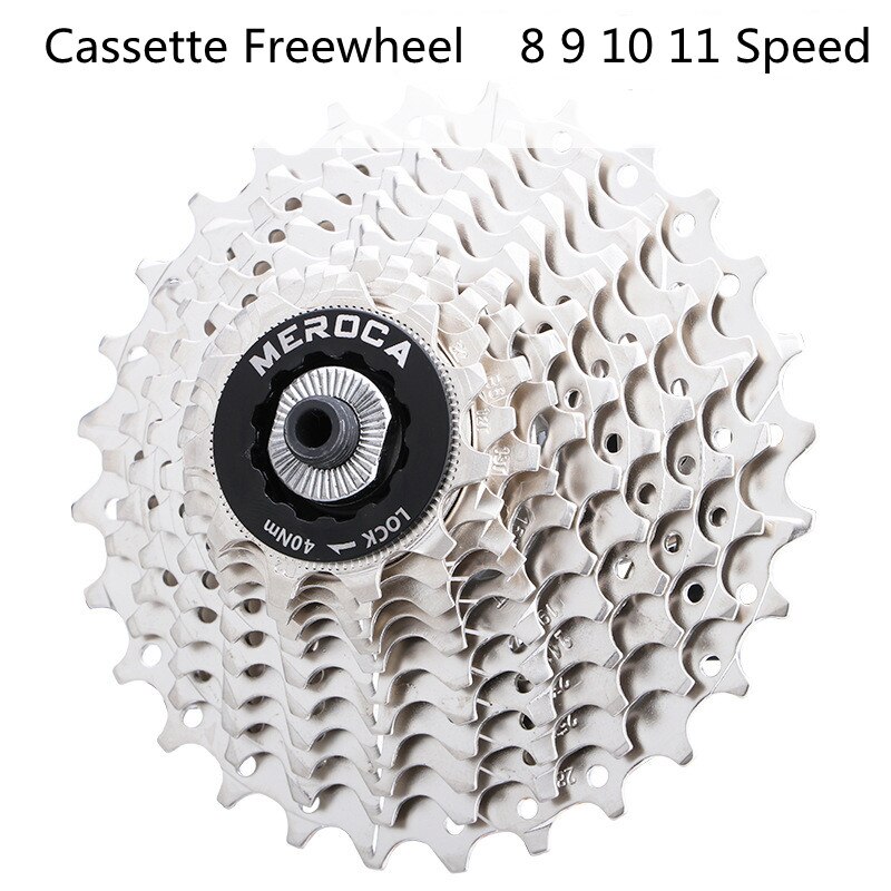 Road bike cassette 8 9 10 11speed 11T 25T 28T freewheel silver BMX cassette 8 9 10 11 speed