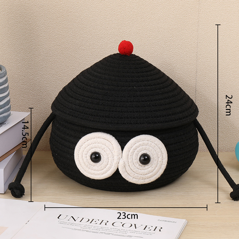 Hand Woven Storage Basket Tree Cartoon Storage Box Snack Make Up Organizers Home Decor: plum