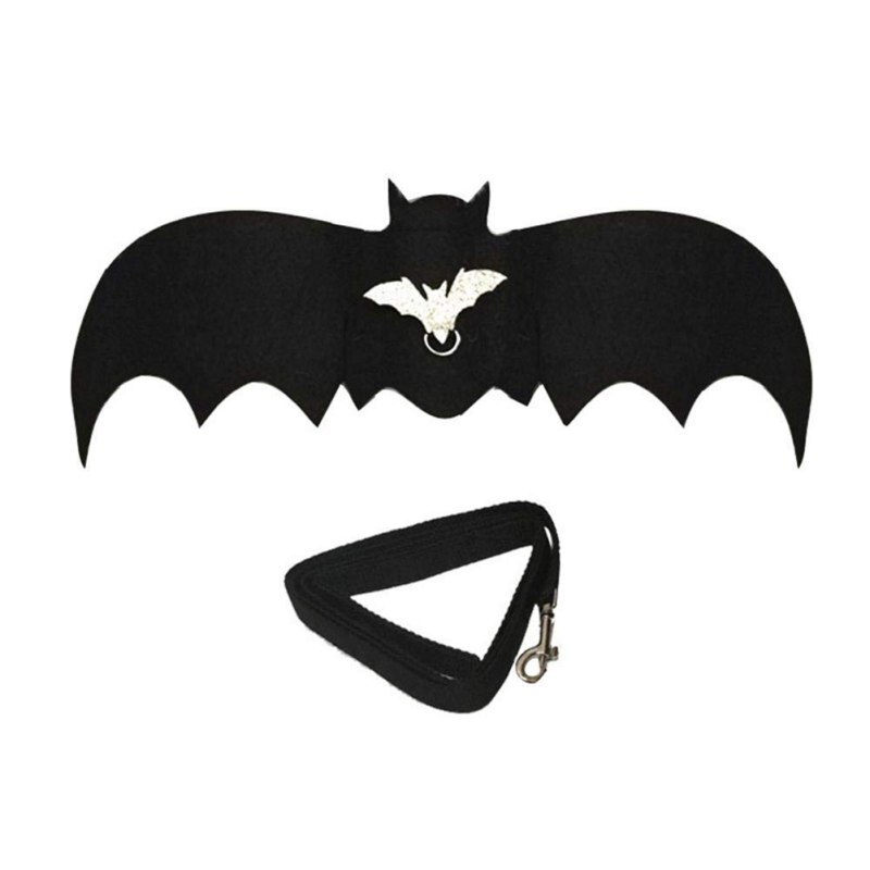 Halloween kæledyr hunde kostumer flag vinger sort sød fancy kjole op halloween kæledyr hund kat kostume med snor: M / B