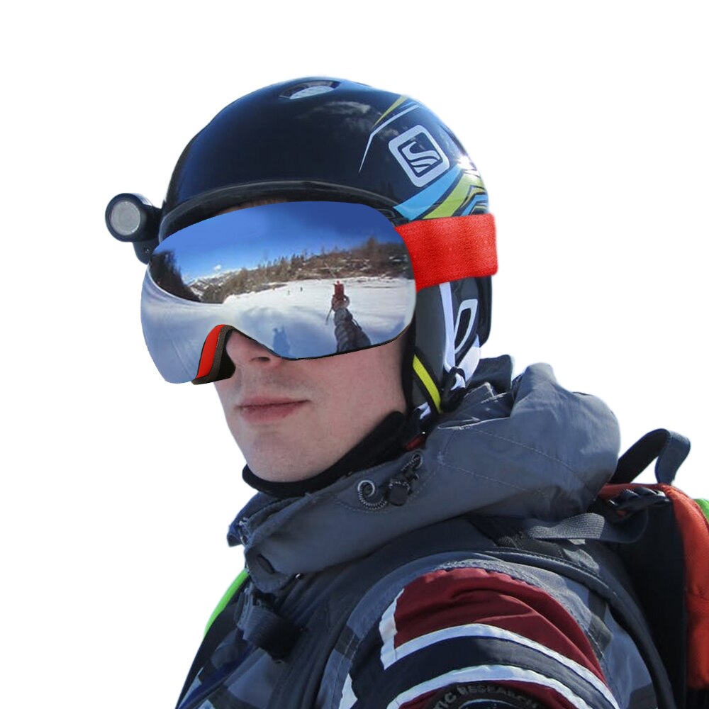 Skidglasögon bred sikt  uv400 anti-imma justerbar rem ask glasögon skidåkning snö herr dam snowboardglasögon