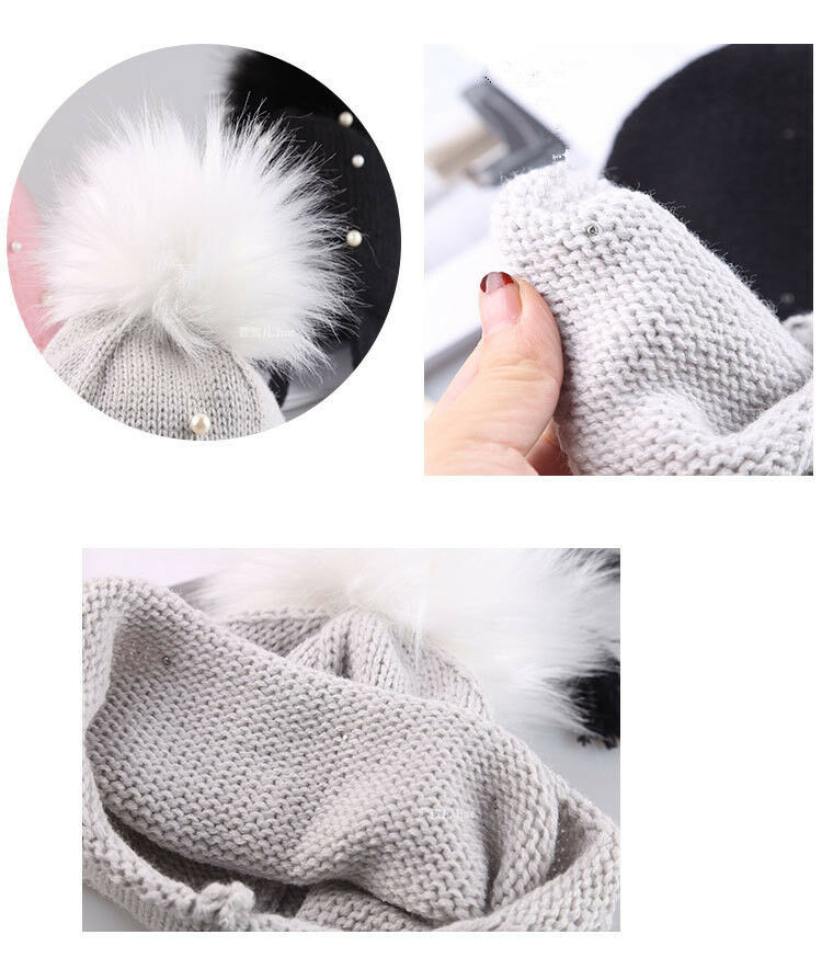 Bonnets pour bébés filles | Bonnet avec perles, bonnet en tricot, pour enfants de 1-3ans