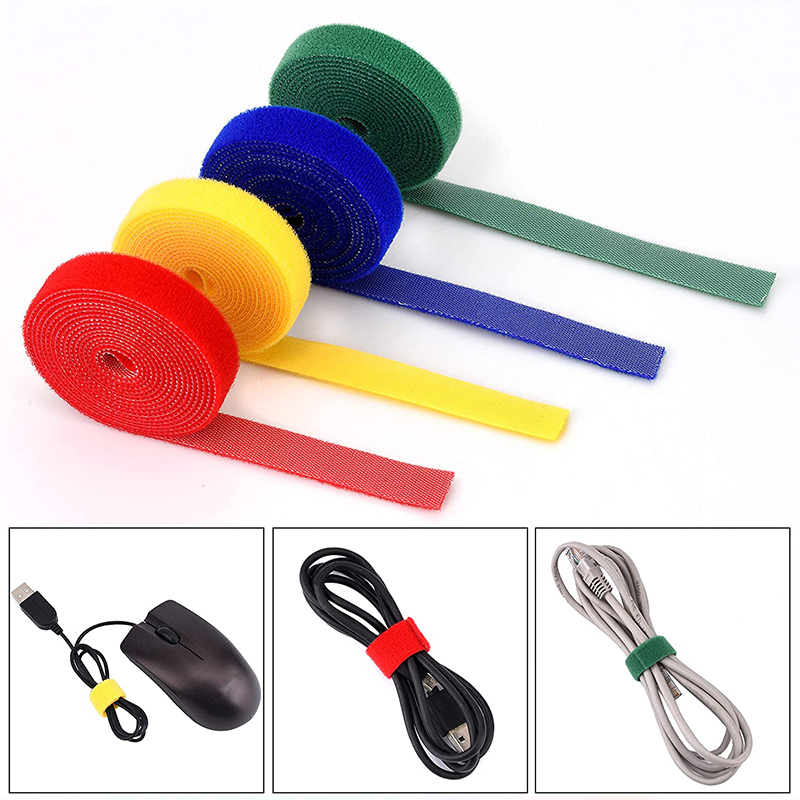 Rouleau de ruban adhésif de fixation Jumbo Vel cro, 50 mètres/rouleau, bricolage, réutilisable, Double face, crochet et boucle, attache de câble, sangles de gestion de fils