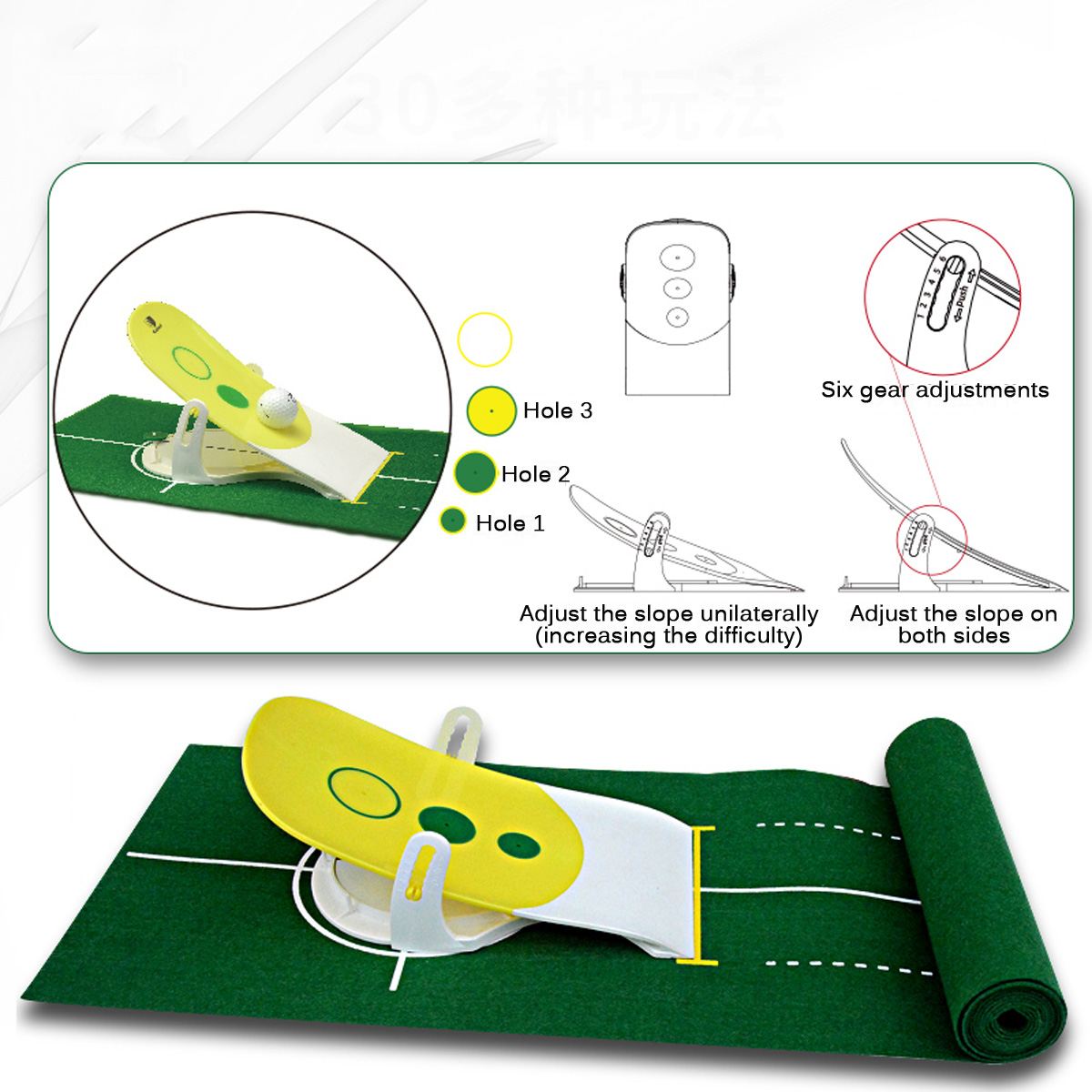 Folding Golf Mat Indoor Golf Putting Ball Training Aid Swing Trainer Golf Practice Mat Training Accessories