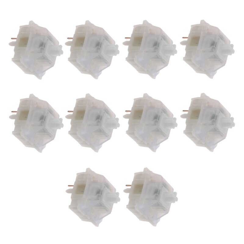 10pc Gateron Switches 5Pin Milky Yellow Switch for Mechanical Keyboard GK61 GK64 35EA: 2