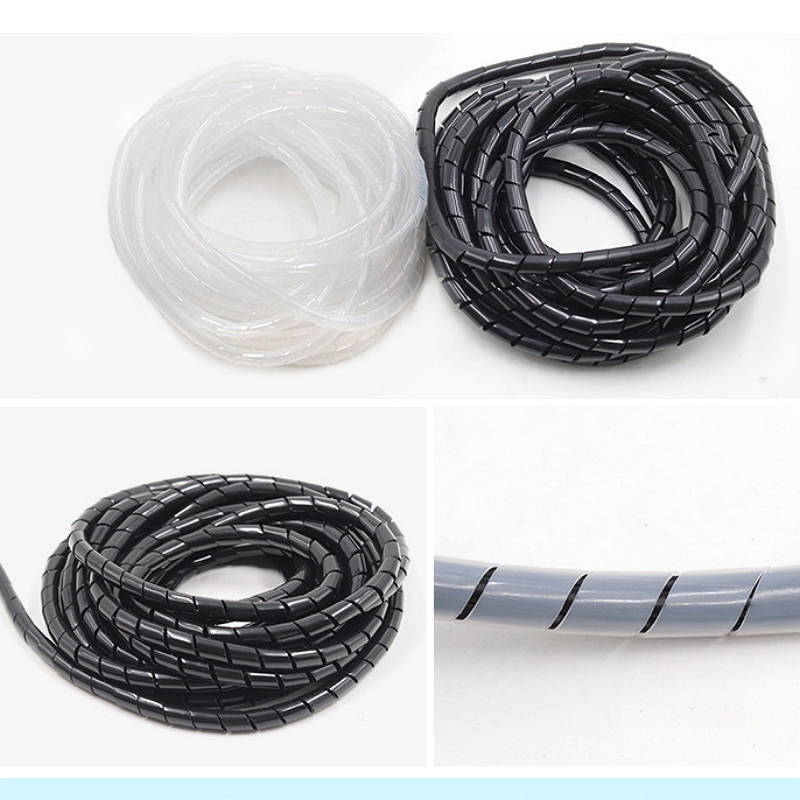 4mm-30mm weiße kabelaufwickler, drahtwickelrohre, spiralwickelrohre, drahtorganisatoren, schutzhüllen, pe-kabelschutzschläuche, kabelbaumschläuche, wickelrohre
