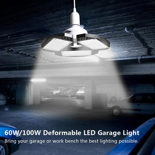 Led lampe de Garage déformer industrie lampe E27/E26 haute baie lumière 60/100W atelier Parking étanche entrepôt plafonnier 85-265v