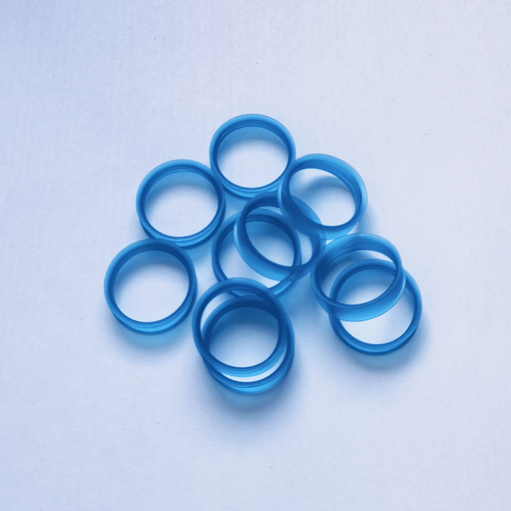 Vingerringen voor haarschaar, set van 100 onderdelen, inzetstukken: S / Blauw