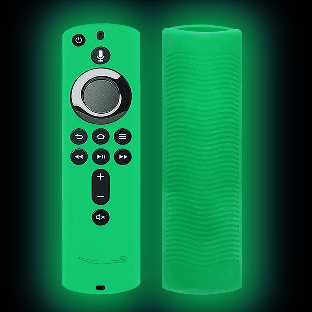 Home Anti Slip Shockproof Remote Control Cover Accessories Practical Silicone Lightweight Lattice For Fire TV Stick 4K: Luminous Green