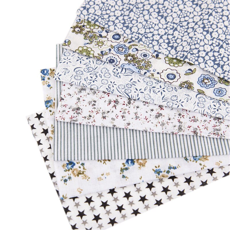 20x25cmFloral Plaid Stripe Cotton Fabric,Sewing Quilting DIY Patchwork Fabric Bundle, Handmade Cloth