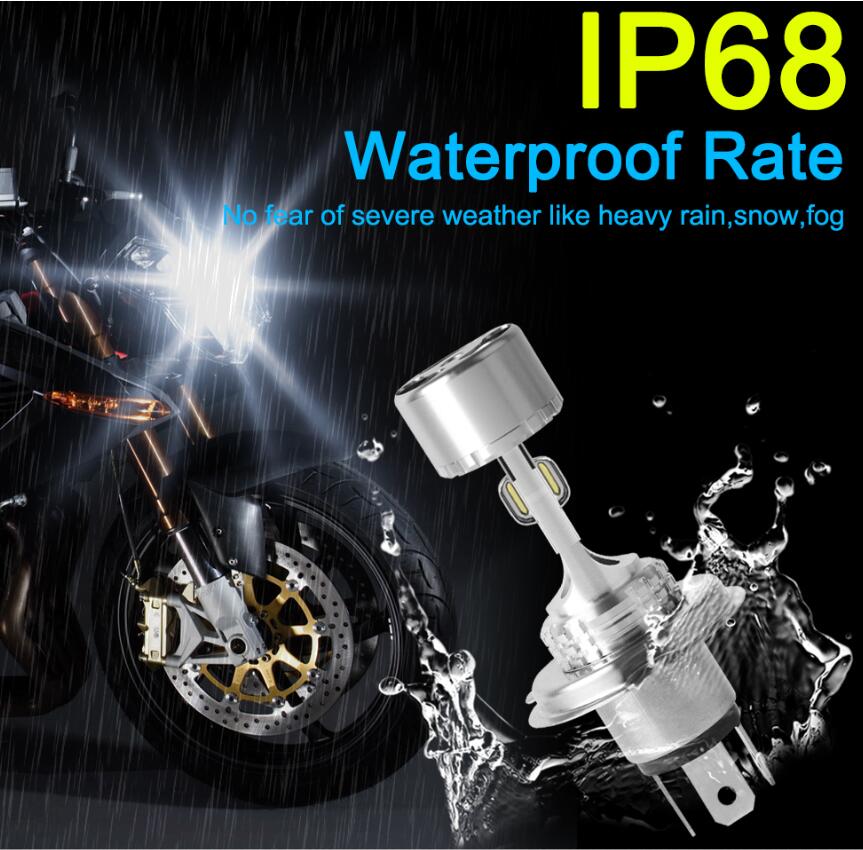 2 Stuks Motorcycle Led Koplamp H4 HS1 BA20D H6 Blub Dc 9V ~ 60V 6000K Moto Licht csp Chip Scooter Accessoire Motobike Hoofd Lamp