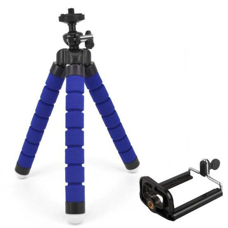 Universel sans fil Bluetooth trépied support à distance Flexible pieuvre téléphone caméra Selfie bâton trépied montage support de poulpe: blue
