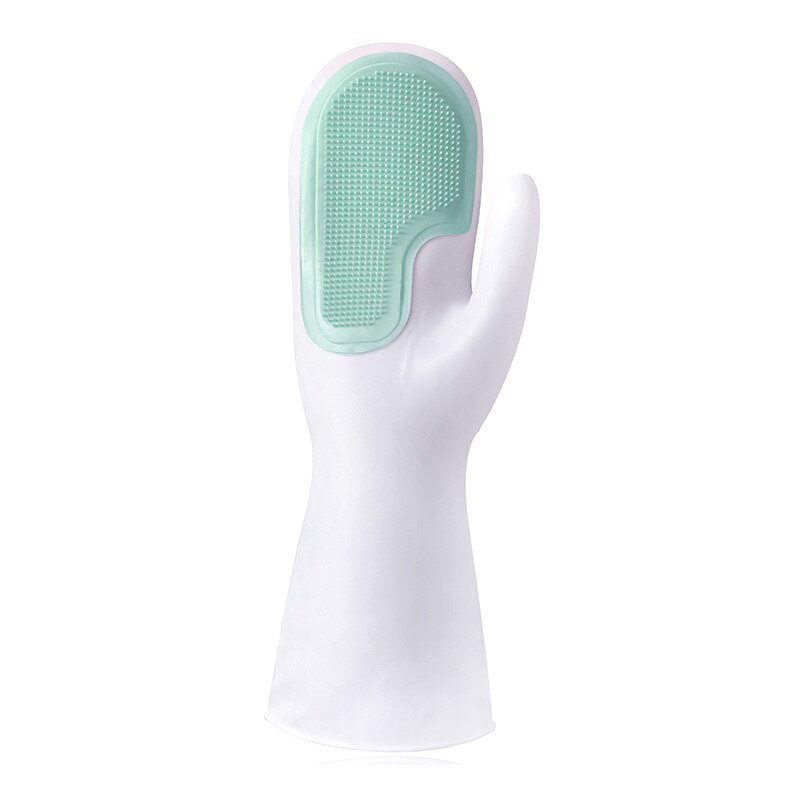 1/2PCS Dishwashing Cleaning Gloves Magic Silicone Rubber Dish Washing Glove for Household Scrubber Kitchen Cleaning Scrub Gloves: 1PC Green