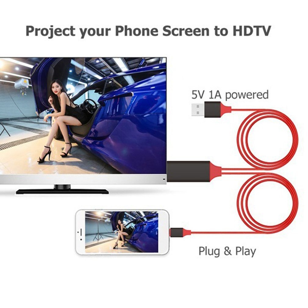2M 8 Pin Naar Hdmi Hdtv Av Adapter Kabel Voor Bliksem Voor Iphone Voor Ipad Ios Systeem Mobiele Telefoon tv Hd Kabel