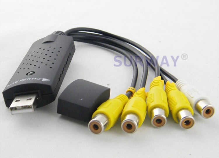 USB 2,0 Easycap 4 canal 4CH DVR CCTV cámara de Audio adaptador de captura de Video grabadora para PC portátil Windows XP