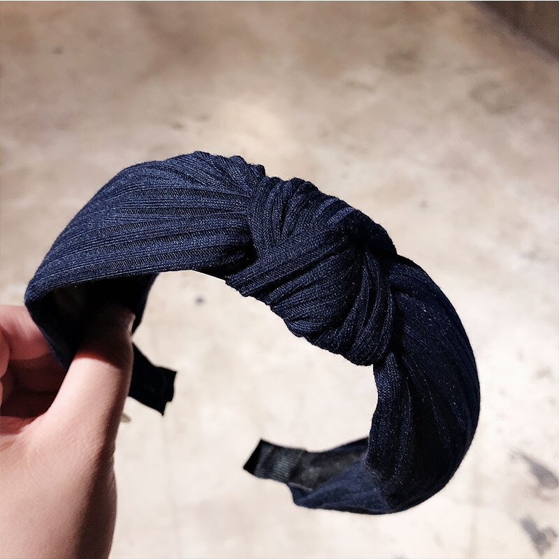 Naisten painettu kangas hiuspanta solmittu hiuspanta naisille hiusasusteet tyttöjen hiusnauhat raitapään kääre korea: 7