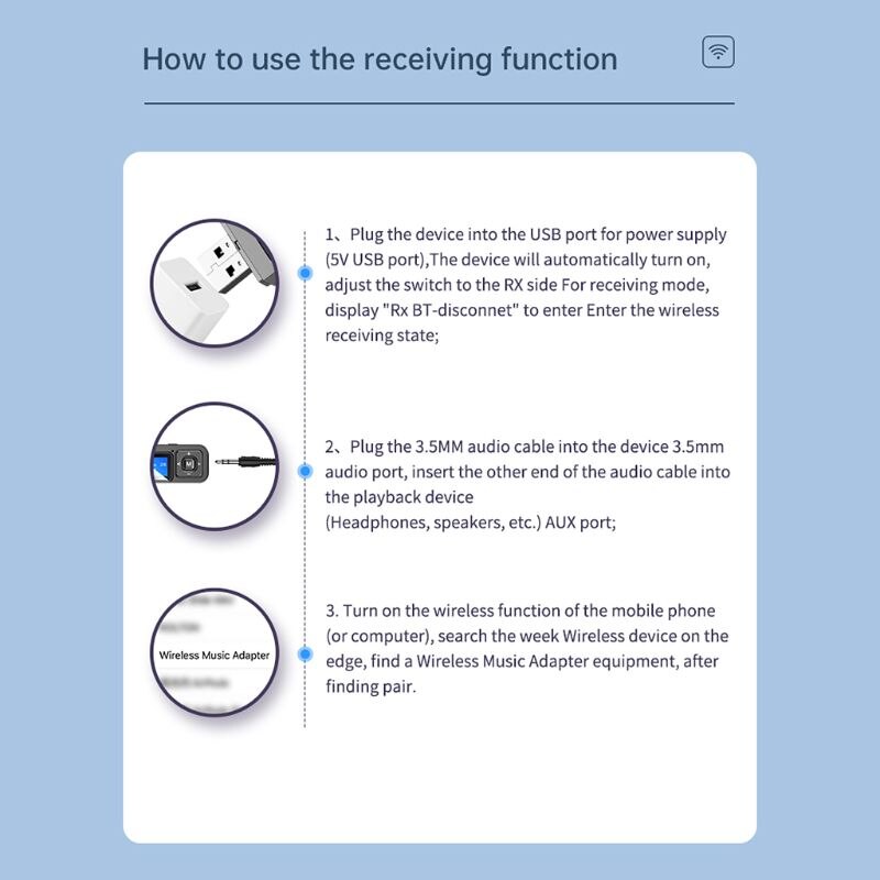 5 in 1 LCD Display Screen Bluetooth Wireless Adapter