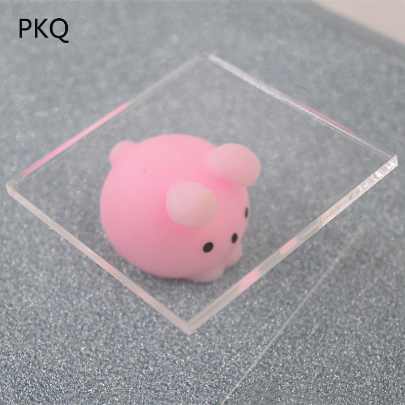 3mm tykkelse mini gennemsigtig akryl bord lukker hardware plade ler akryl til plexiglas perspex ark værktøj 5 x 5cm/6 x 6cm
