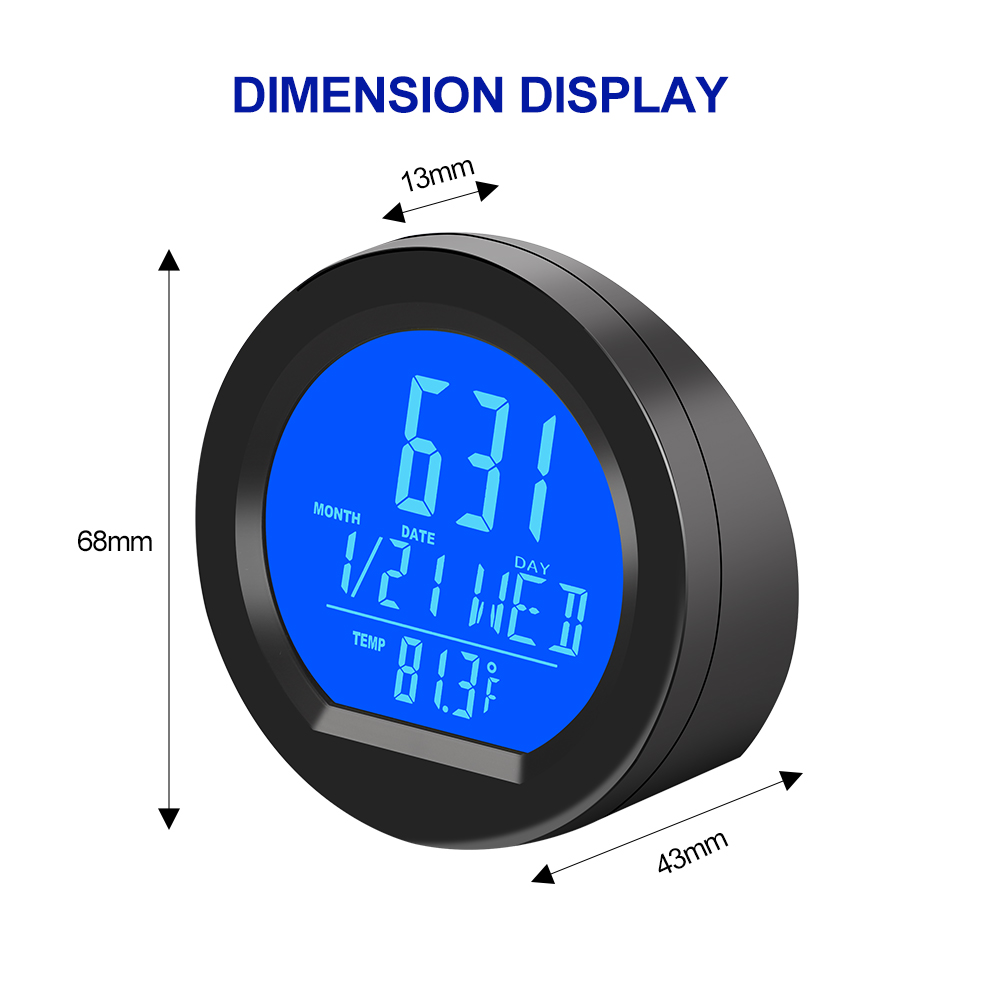 Zonne-autoklokken Dashboardthermometer Automotive elektronisch horloge Led digitale displayTime met lichtgevende auto-accessoires aan de achterkant
