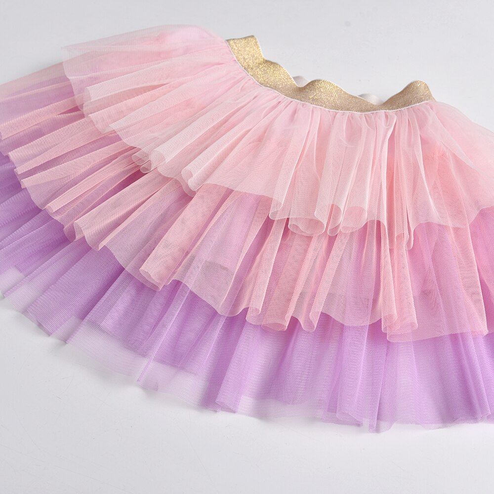 Vikita piger tutu kage nederdel børn dans mini nederdel piger prinsesse balkjole børn flerlags tyl nederdele børnetøj