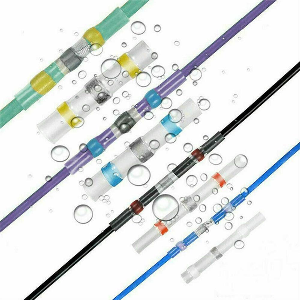 500PCS Waterproof Solder Seal Wire Connectors - Heat Shrink Solder Butt Solder Connector Kit - Automotive Marine Insulated