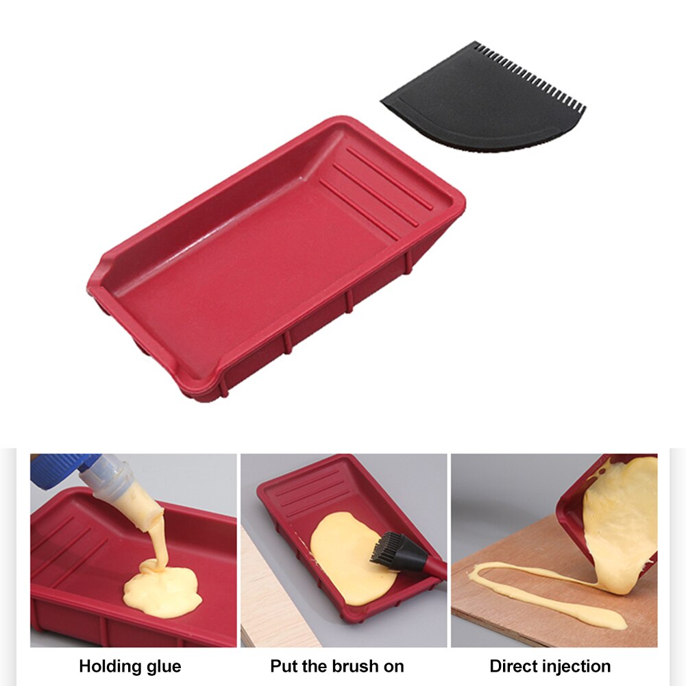 Woodworking Glue Brush Silicone Flat Scraper Board Carpenter Coating Tool
