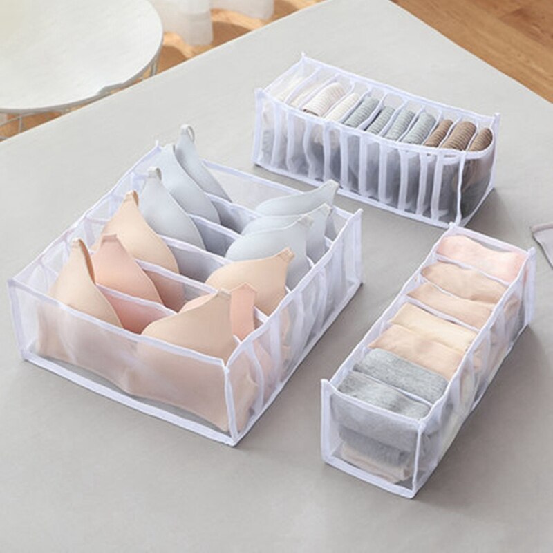 Foldable Underwear Storage Box Household Convenient Compartment Underpants Bra Organizer Drawer Socks Storager Underwear Holder: WT4