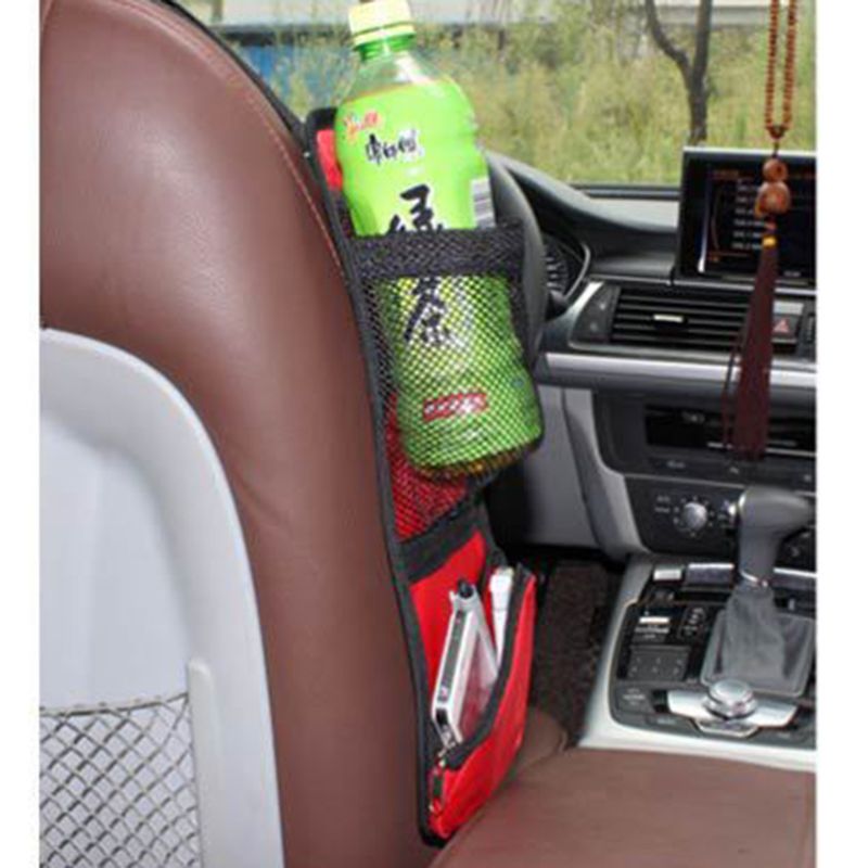 Waterproof Material Auto Car Side Seat Pocket Organiser Tidy Accessory Storage Collector Hang Bag Pouch Cup Holder