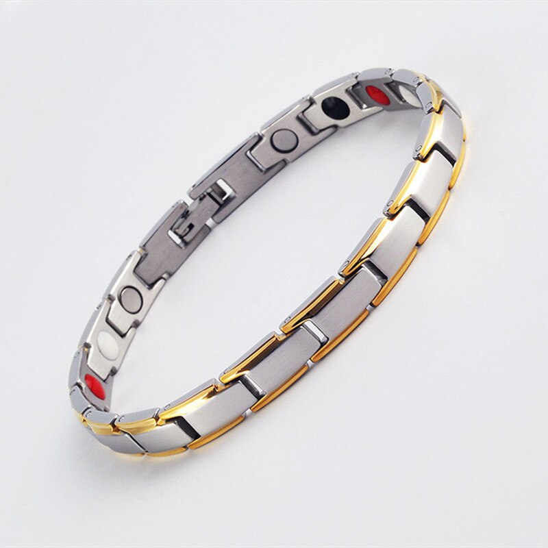 7mm breite magnetarmbänder für damen und herren, gesundheitsschmuck, titanstahl, herrenarmbänder, armreifen, Germanium-armbänder