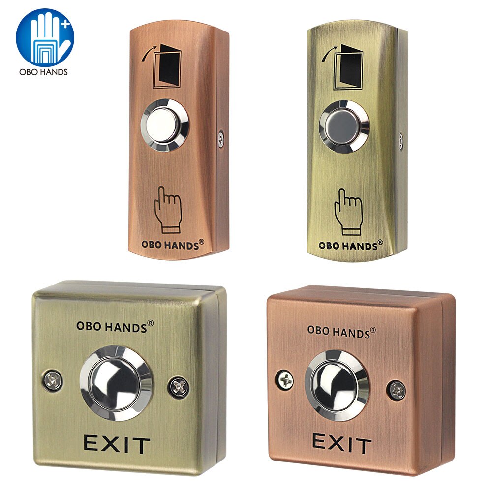 Fireproof Metal Door Exit Button Switch Release Push Button Waterproof Press to Exit for Electronic Locks Access Control System
