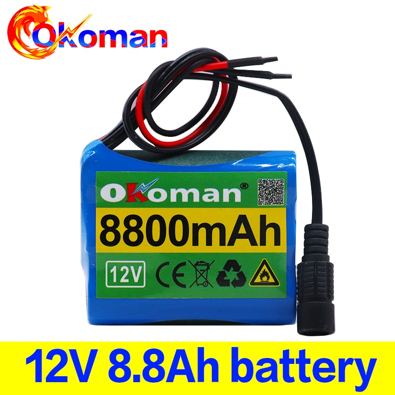 original protection plate 12v battery pack 12V 8800mAh 18650 lithium ion DC12.6V super rechargeable battery