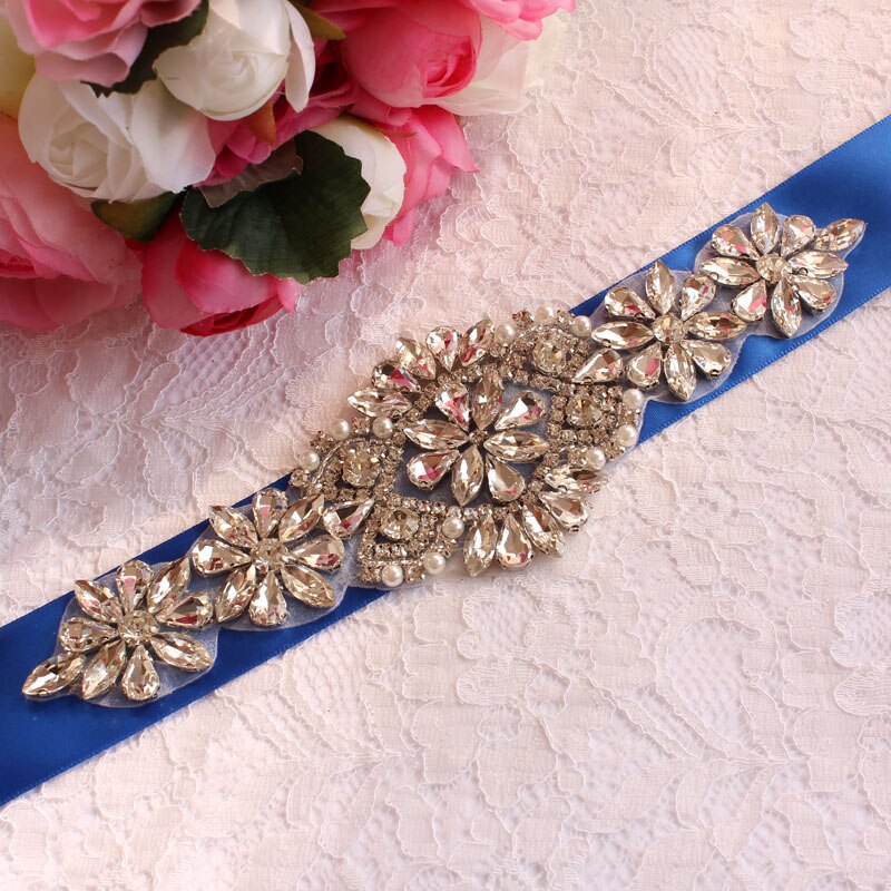 Brudekjole bælter, brude bælter, dame bælter, bryllup og vigtige lejligheder, rhinestone bælter, bryllup tilbehør: Safir