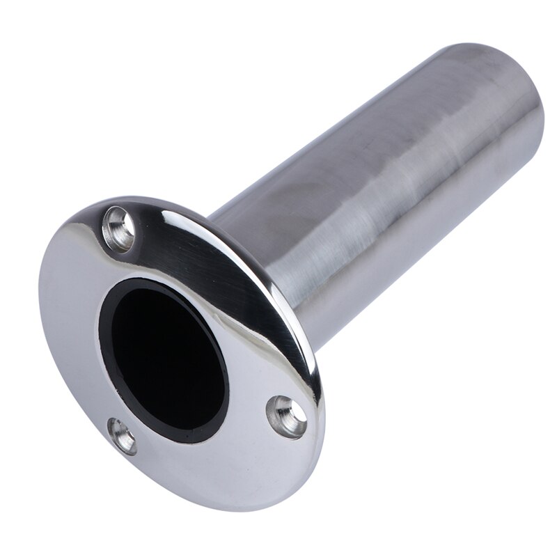 Boat Accessories Marine Stainless Steel 316 Deluxe Rod Holder with Drain, Flush Mount Fishing Rod Pole Holders, 90 Degree