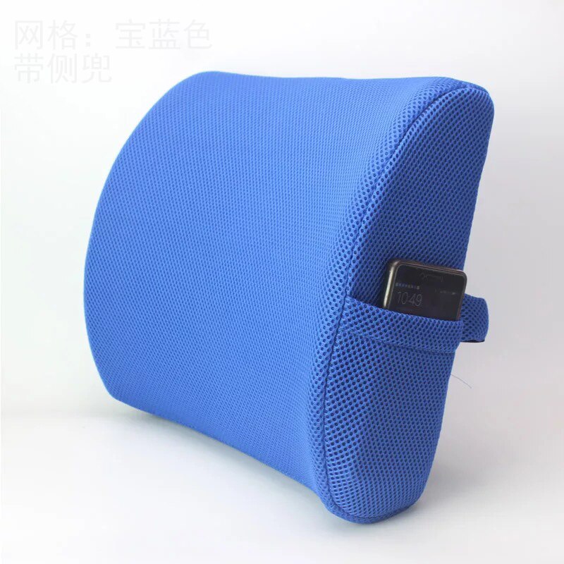 Mesh Lumbar Support for Office Chair Back Support Low Back Pain Pillow Office Chair Orthopedics Pillow Back Rest Pillow: royal blue Mid waist