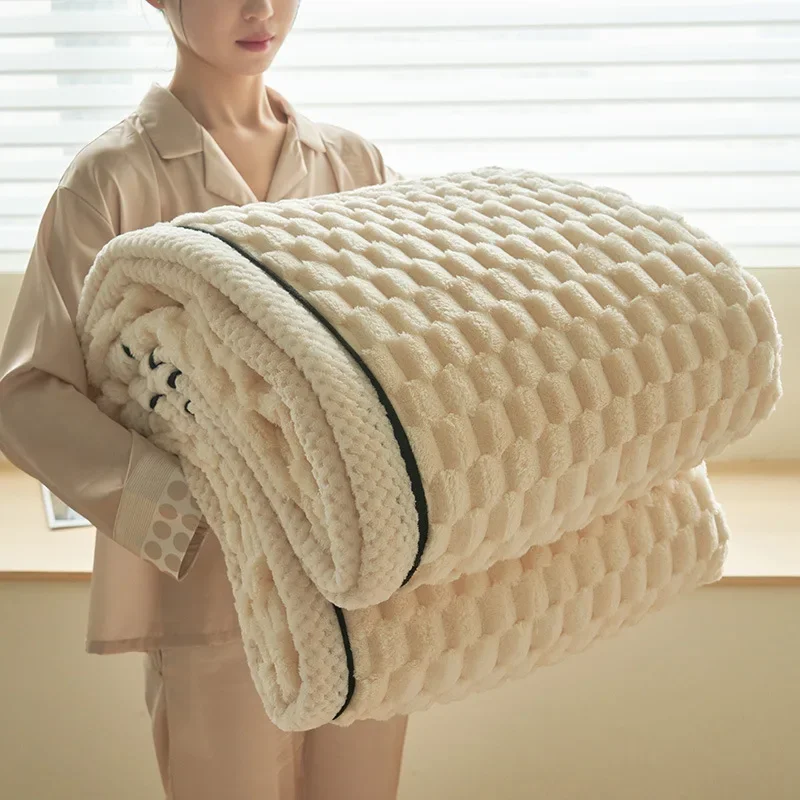 Superzachte geruite deken Warme pluche dekens voor bedden op de slaapbank Gooi deken Kantoor Dutje Trooster Sprei Koningin Quilt