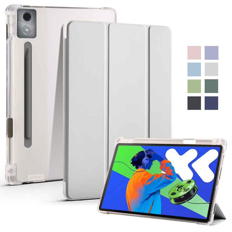 Voor Xiaoxin Pad Pro 12.7 2025 Case Met Penhouder Trifold Soft Back Stand Tablet Voor Lenovo Xiaoxin Pad Pro 12 7 2025 Cover