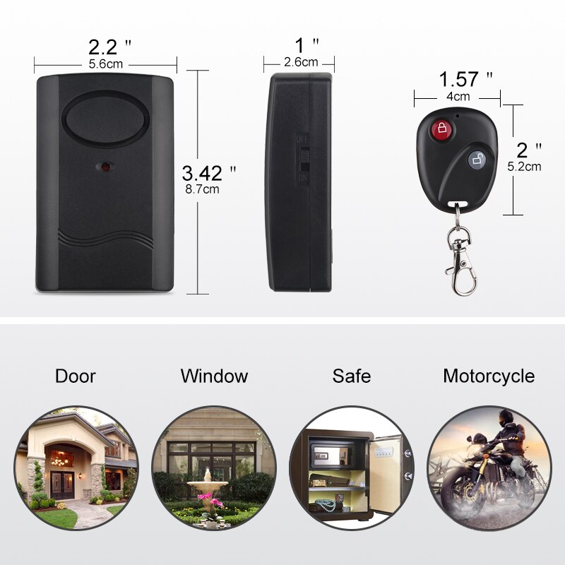 9v motorsykkel tyverisikring alarm 120db trådløs alarm dør moto sensor detektor alarm motorsykkel alarmer fjernkontroll