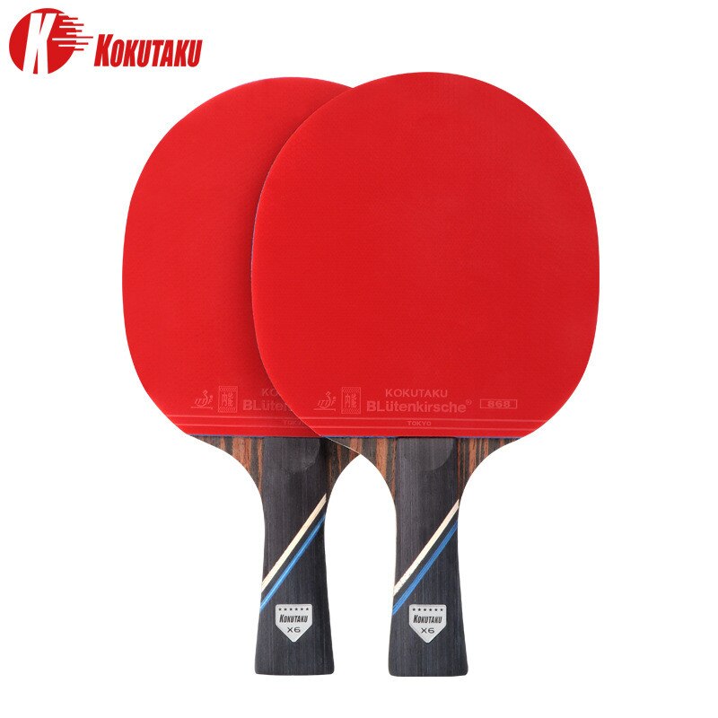 KOKUTAKU – raquette de ping-pong professionnelle ITTF, 6 étoiles, en carbone ébène, double face, 868 boutons en caoutchouc: 2 FL