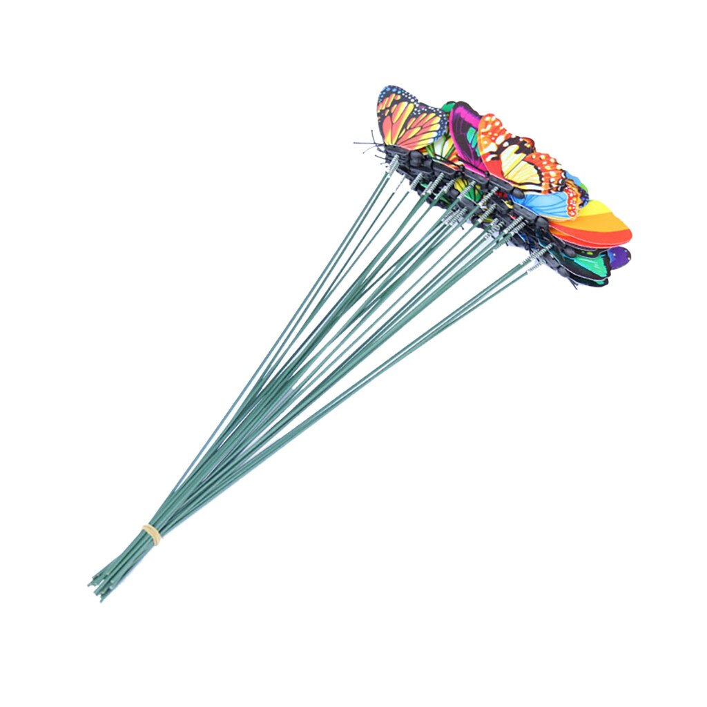 25 stks/partij Kunstmatige Vlinder Tuin Decoratie Simulatie Vlinder Tuin Plant Gazon Decoratie Vlinder Willekeurige Kleur K20