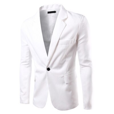 Mens Brand Blazer British's Style Casual Slim Fit Suit Jacket Male Blazers Men Coat Terno Masculino Plus Size: White / XXL
