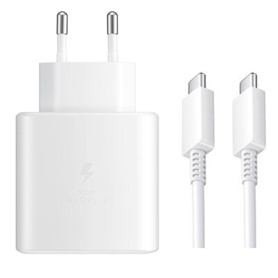 Samsung Note 20 + cargador 45W USB-C, EP-TA845 de carga rápida superadaptable para Galaxy Note 10 +/20 Ultra/S20/S20 Ultra/S 20 +: white EU add cable