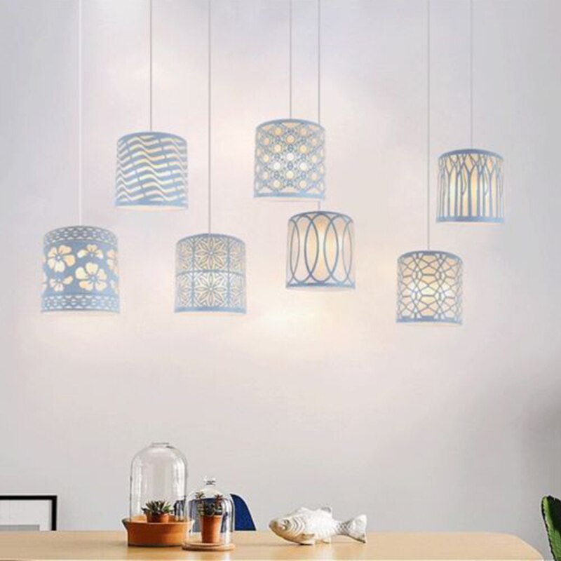 Wit Nordic Metalen Bloemen ijzer Plafond Hanglamp lampenkap Home verlichting levert eetkamer Lampenkap Decoratie