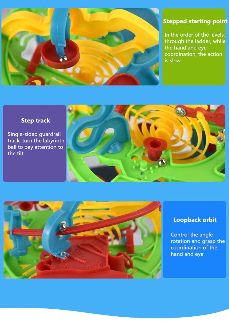 100 Stappen 3D puzzel Bal Kinderen Uitdaging obstakel spel Labyrint bal Puzzel Balans training Klaring game